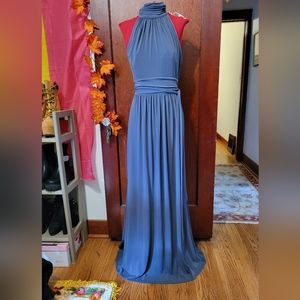 BCBG PARIS | NWT XS Grey/Purple/Lapis Maxi Bridesmaid Party Dress